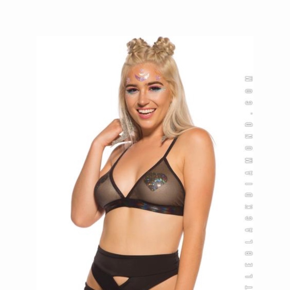 Bralette Little Black diamond holographic