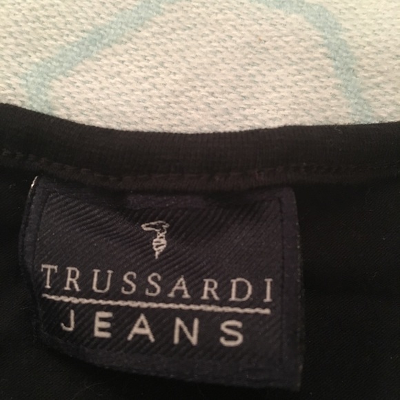 🔴 NWOT 🇮🇹 Trussardi Jeans stretchy Black tee - Picture 5 of 8