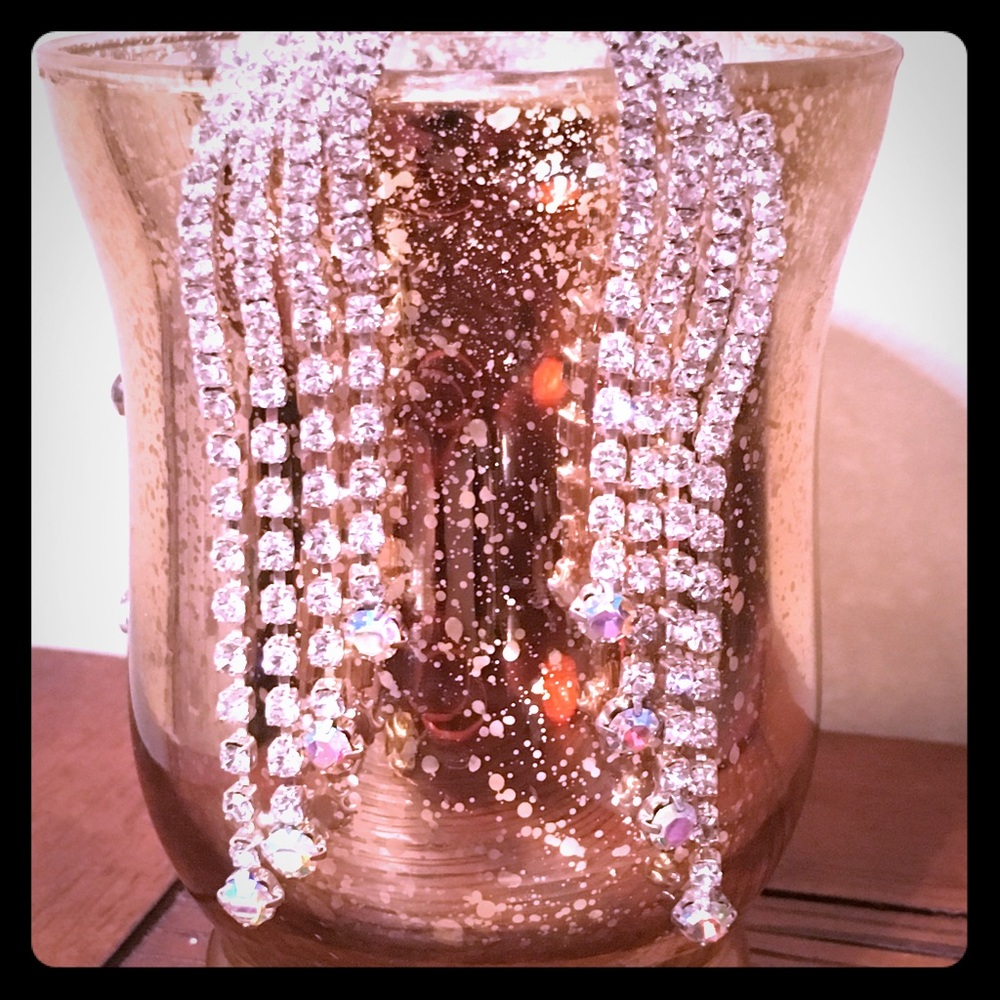 CZ and rainbow CZ pageant earrings