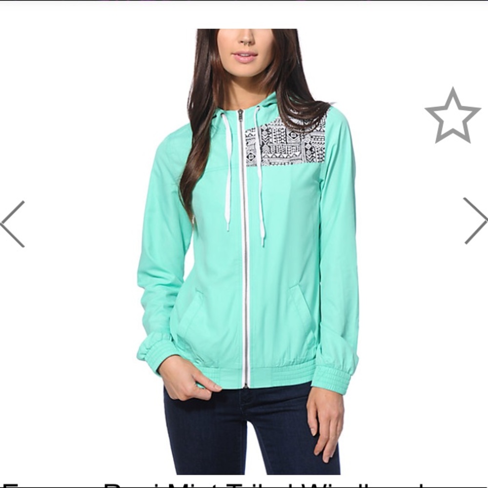 tribal turquoise windbreaker