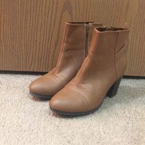 Tan Faux Leather Booties