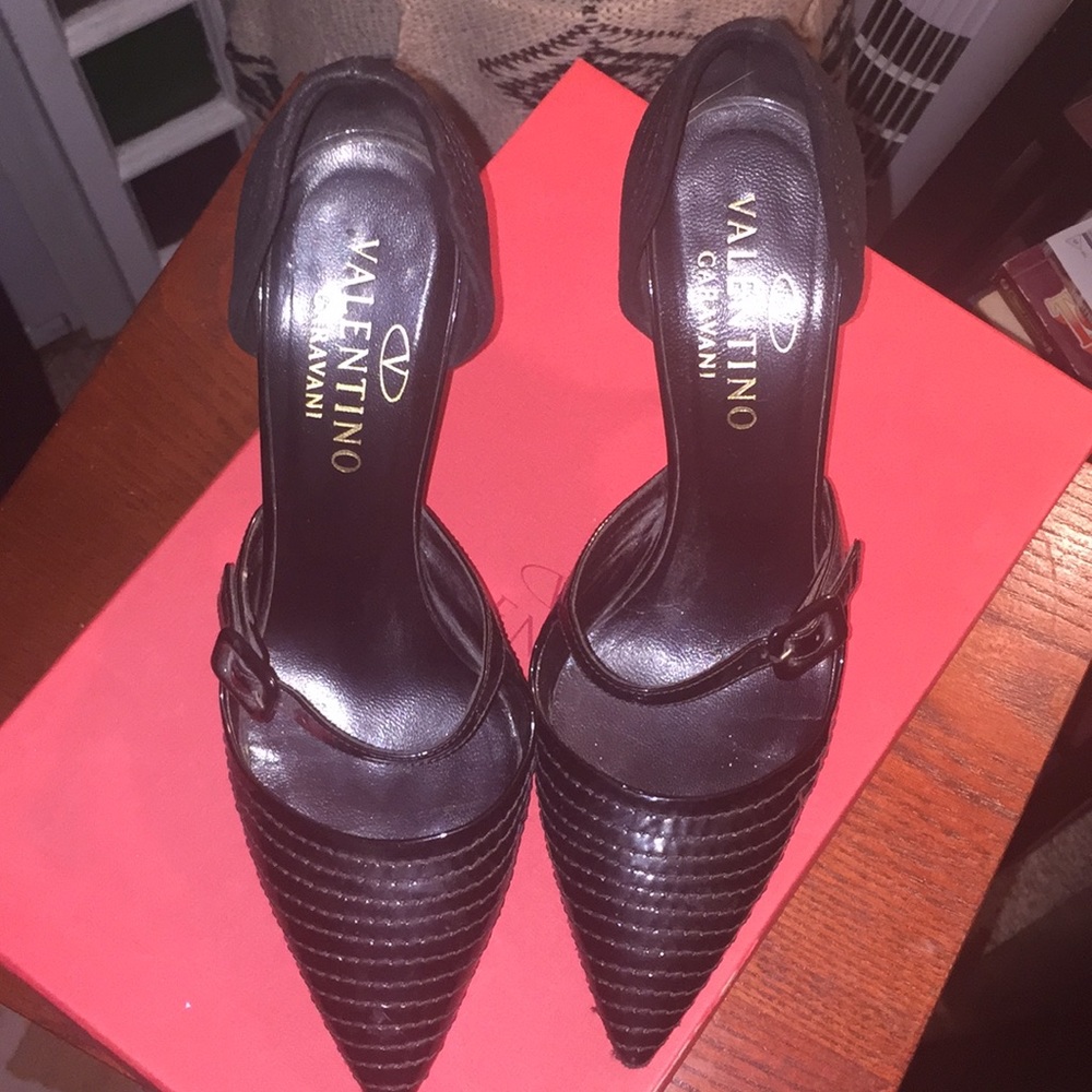 Valentino maryjane patten & suede heels authentic