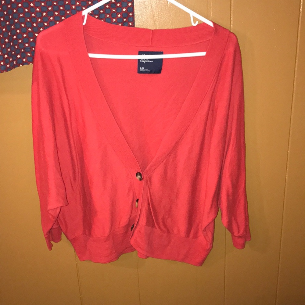 Burnt orange mid sleeve cardigan