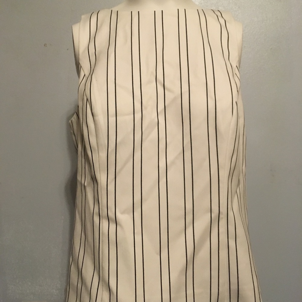 White pinstripe top