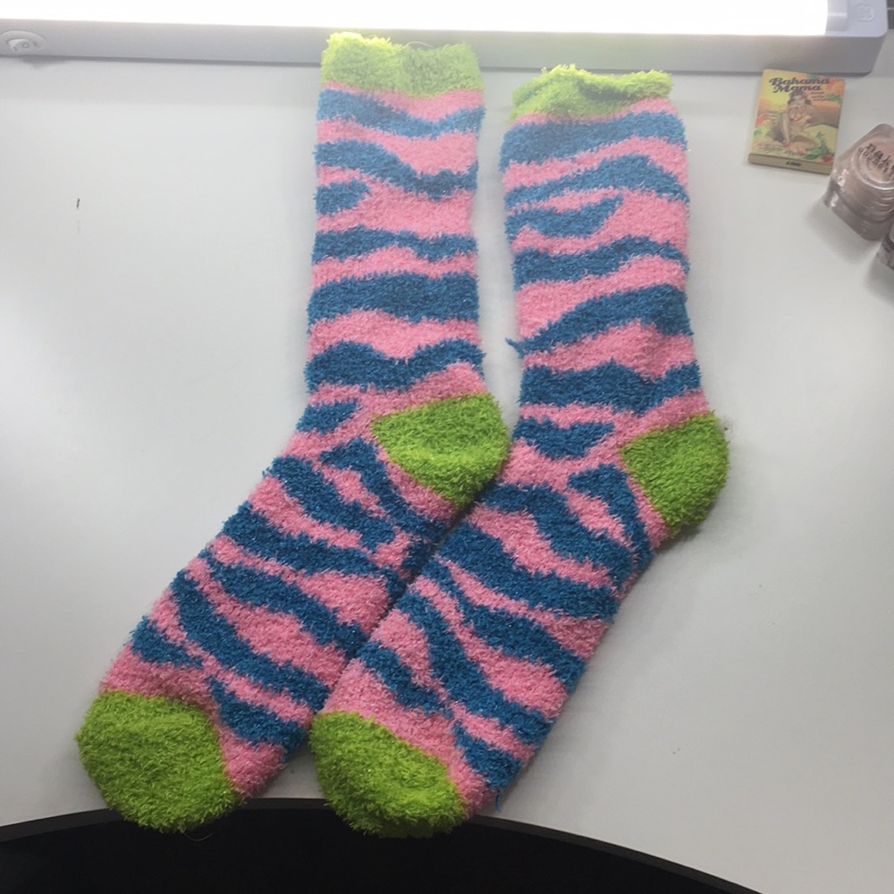 Fuzzy Neon Socks