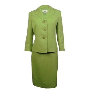Le Suit Matching Green Skirt Suit