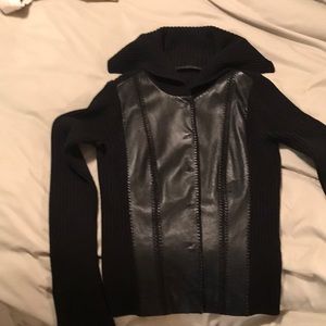 Elie Tahari Leather sweat her jacket