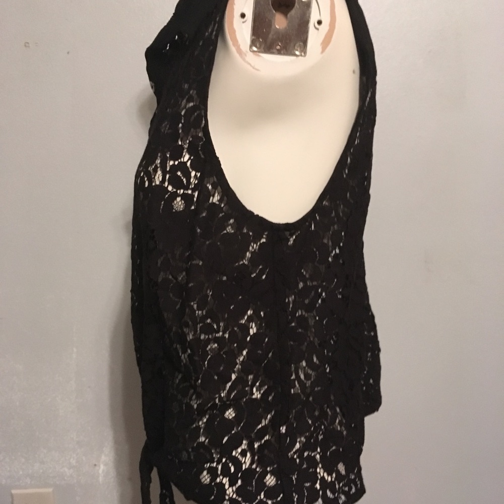 Lace button up with tie