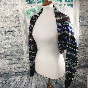 Shrug/ Sweater, Heavy Knit, Print. Size M.