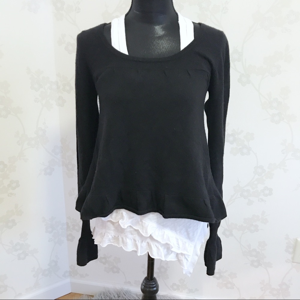 Ruffled cashmere sweater
