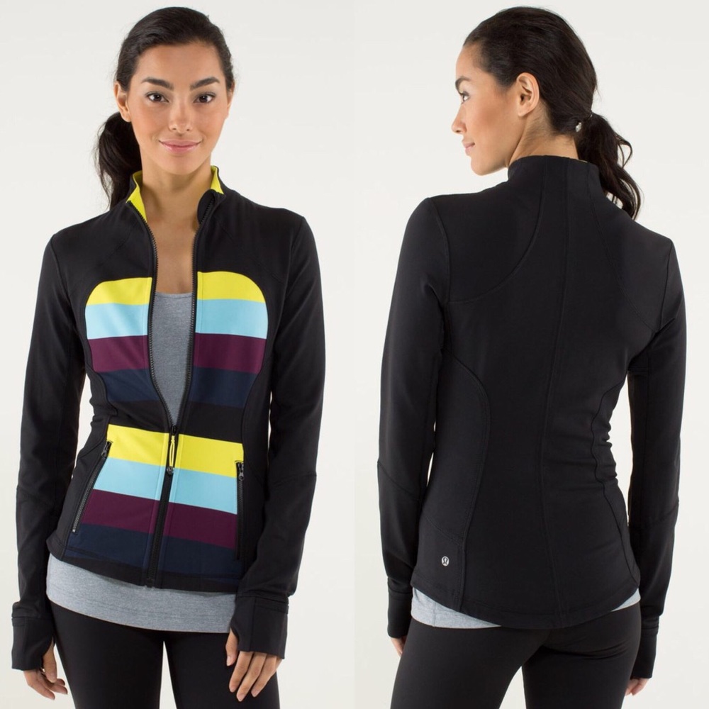 Lululemon Forme Define Jacket Multi Striped Black