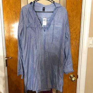Windsor - blue & white striped top / tunic
