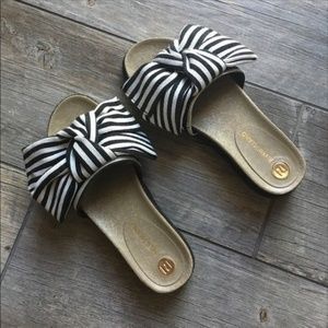 River island bow stripe shoes