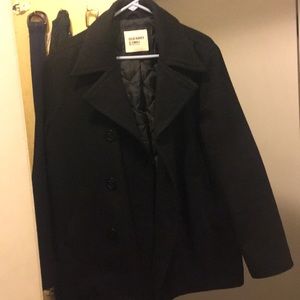 Black Old Navy peacoat