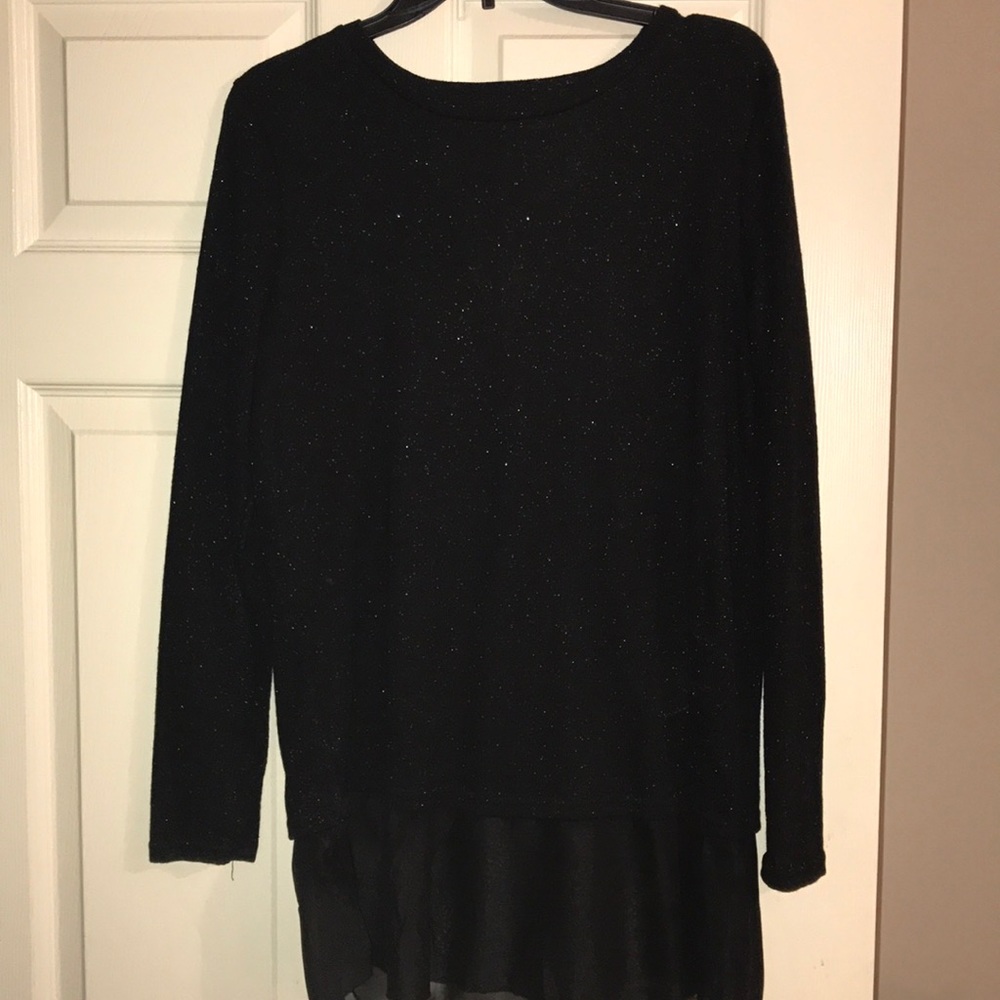 Black sweater with sheer lining