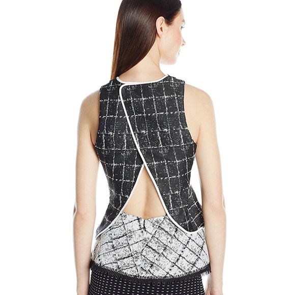 Jonathan Simkhai peplum space dye open back shirt - Picture 2 of 2