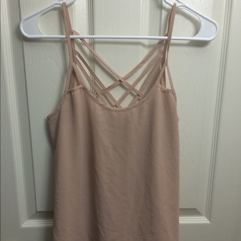 Peach cross back tank