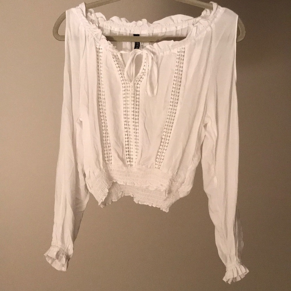H&M White bohemian top