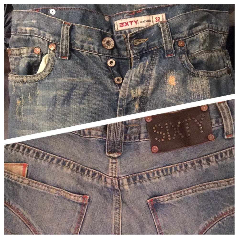 SIXTY distressed jeans- ribbon detail - Picture 7 of 8