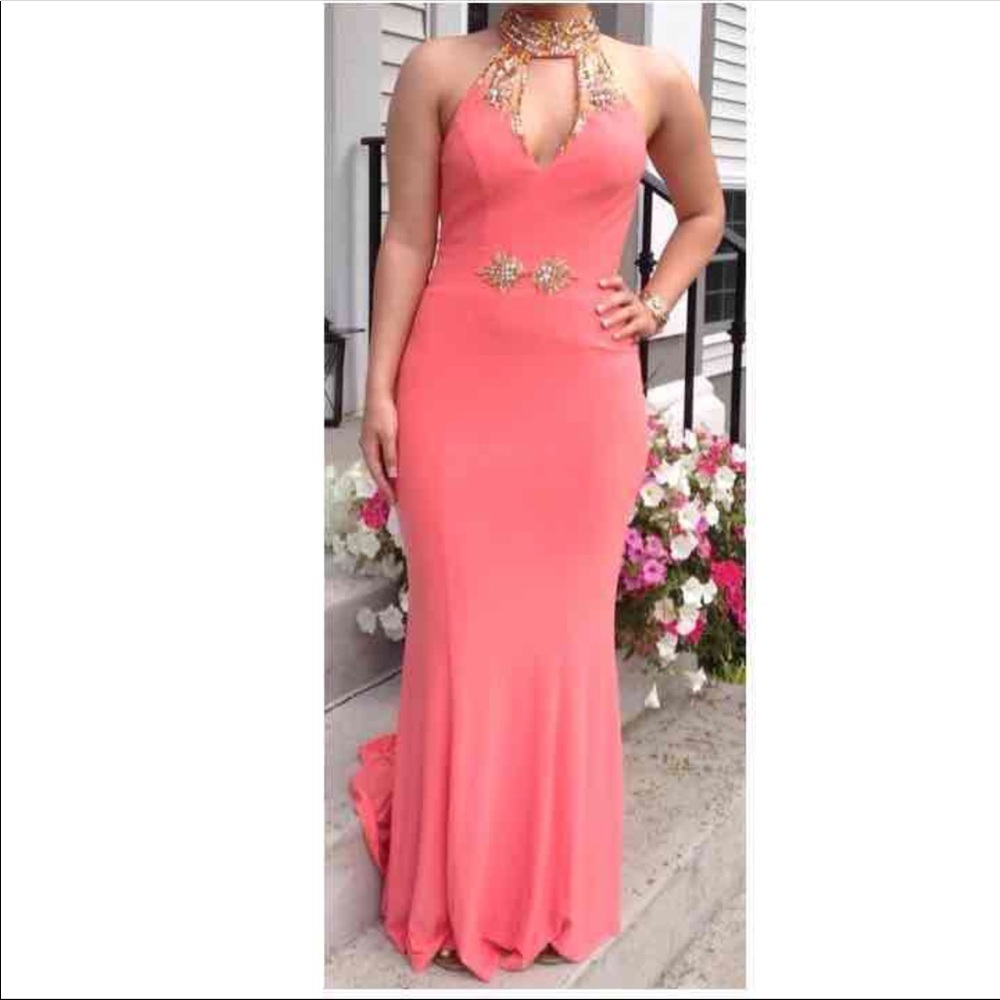 Coral prom dress