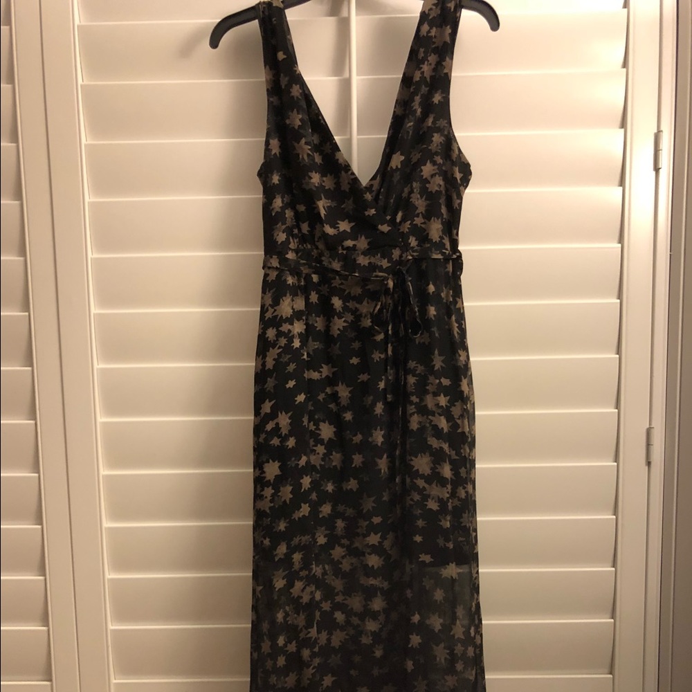 NEW Black BCBG Deep V Front and Low Back Gown