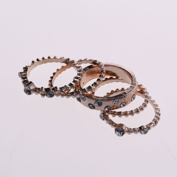 SELLS OUT FAST! Rose Gold Tone & Crystal Ring Set - Picture 4 of 4