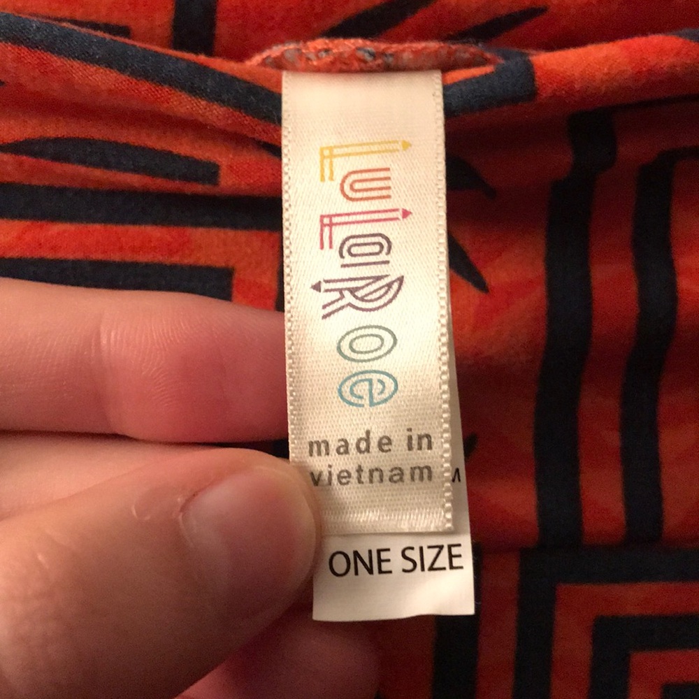 LuLaRoe Promo Logo Orange & Navy Blue Leggings - Picture 6 of 6