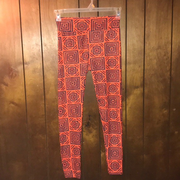 LuLaRoe Pants - LuLaRoe Promo Logo Orange & Navy Blue Leggings