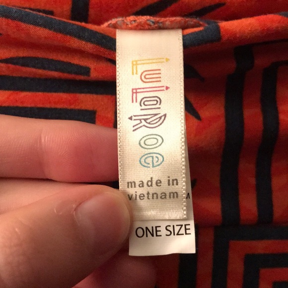 LuLaRoe Promo Logo Orange & Navy Blue Leggings - Picture 6 of 6