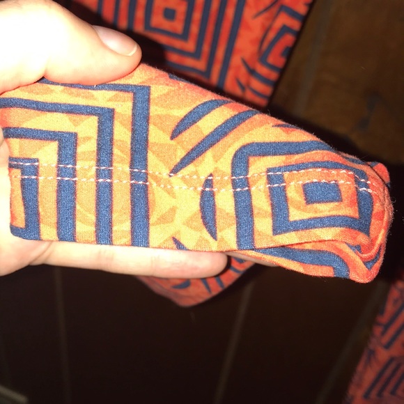 LuLaRoe Promo Logo Orange & Navy Blue Leggings - Picture 5 of 6