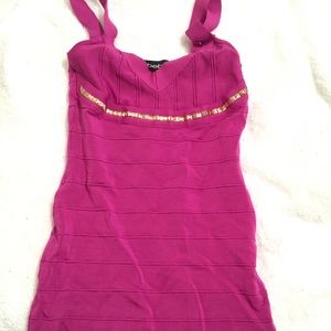 Bebe Bandage magenta bodycon dress