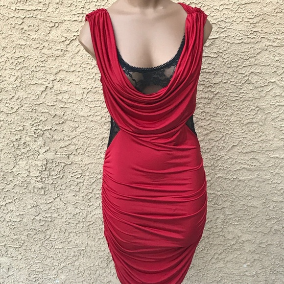 Red and Black Lace Dress - Picture 1 of 3