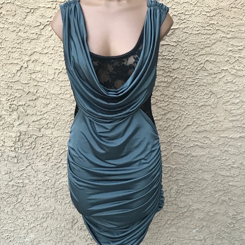 Gray and Black Lace Dress