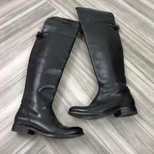 FRYE Melissa Womens Black Flat Cowboy OTK Boots