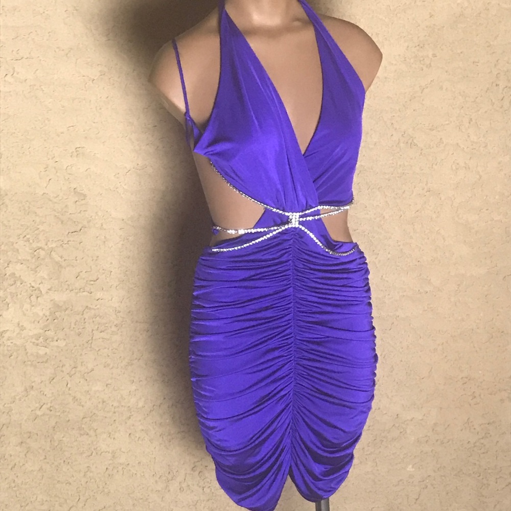 Purple Rhinestone Dress