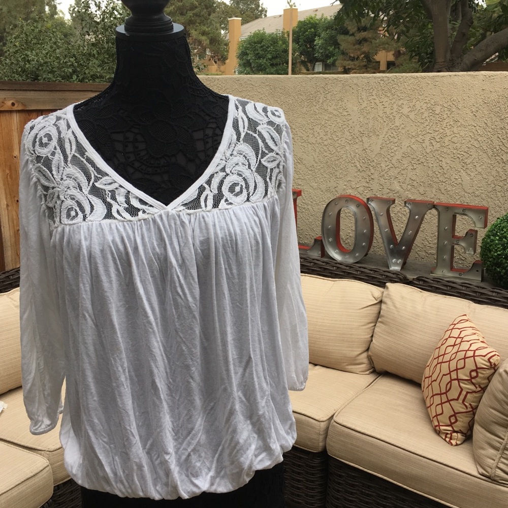 Crochet White Blouse