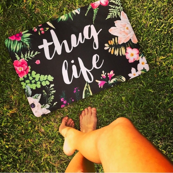 NWT Thug Life Rubber Door Floor Mat Floral - Picture 2 of 5
