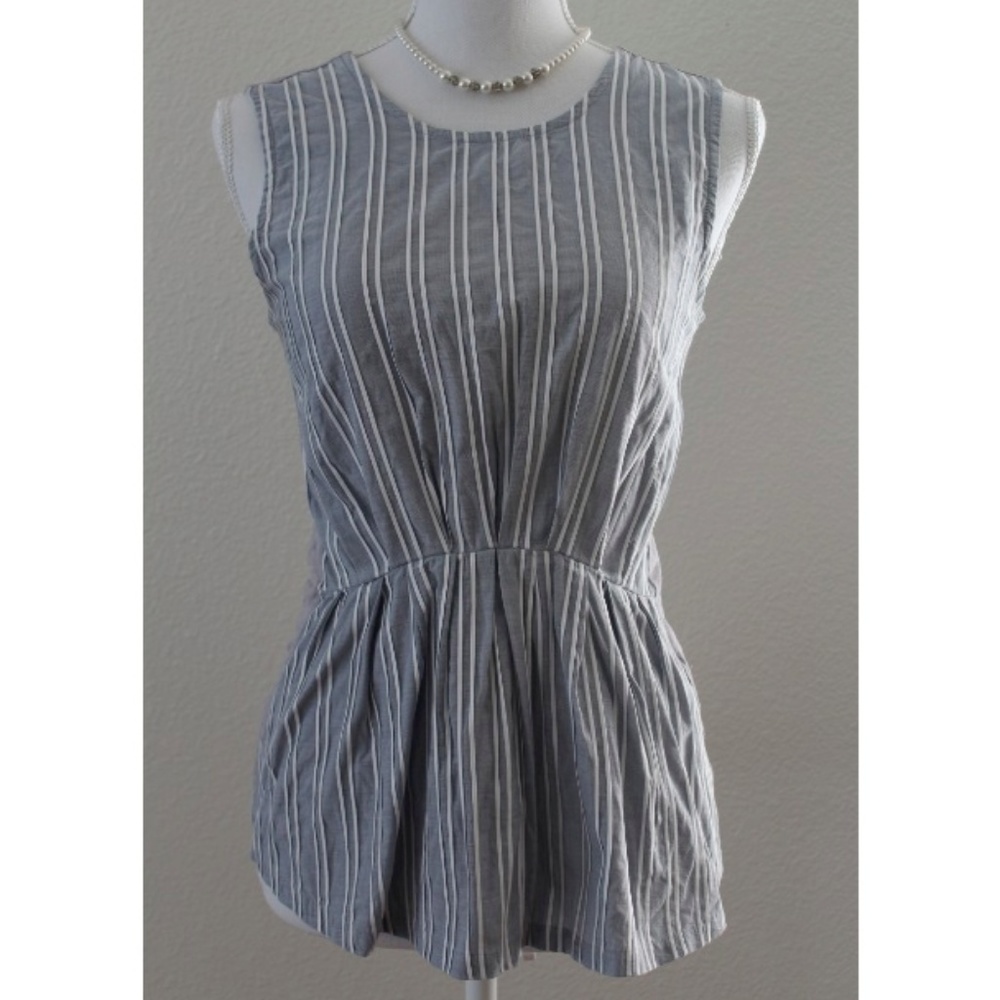 J. Crew Striped Peplum Top