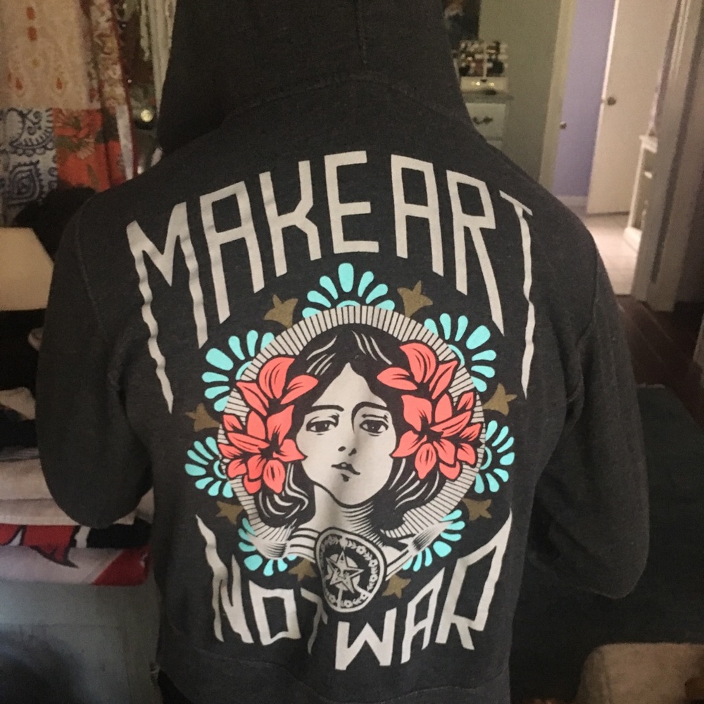 Make Art Not War Zip up Jacket