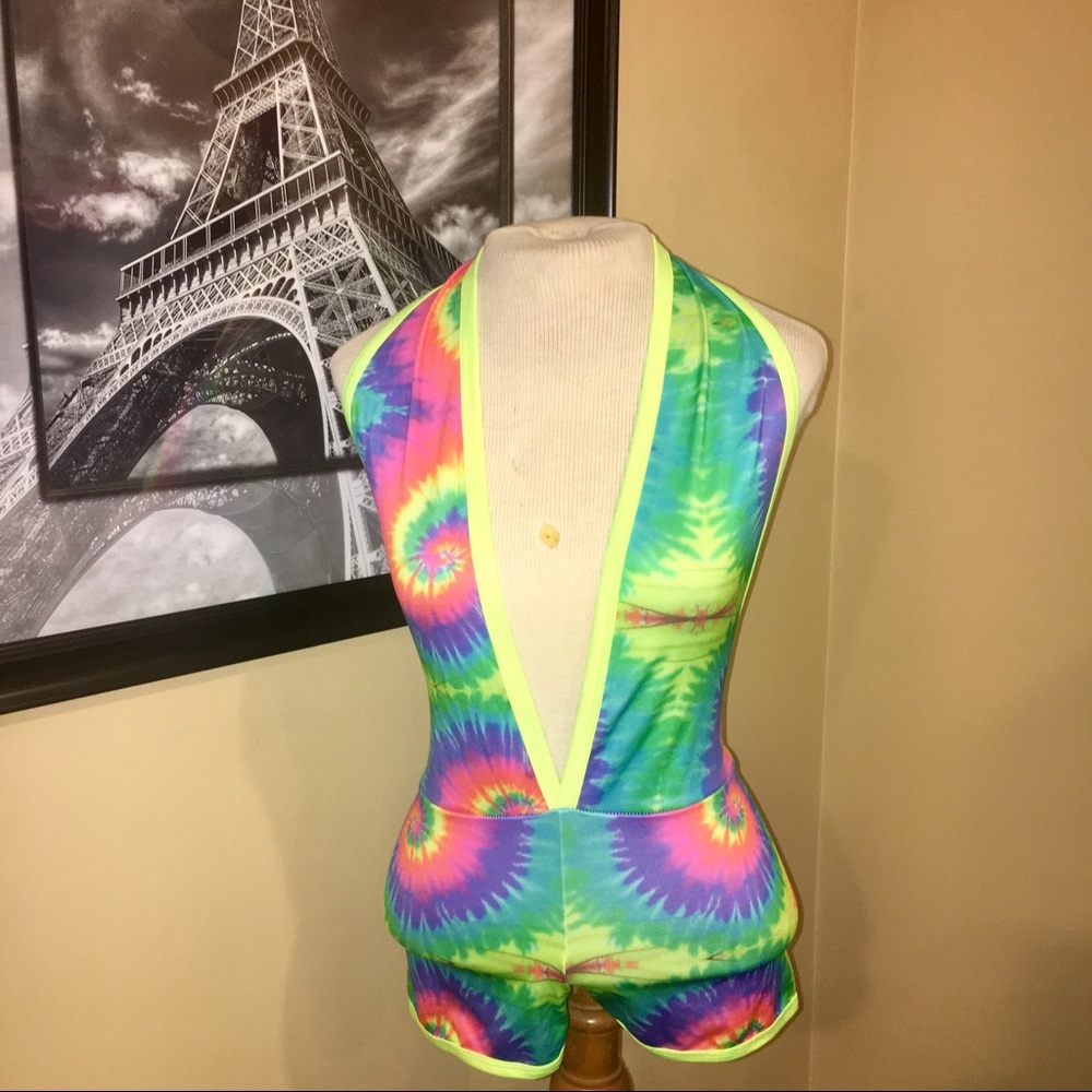 🚨SOLD🚨Tie-Dye Festival Romper 💕 - Picture 1 of 8