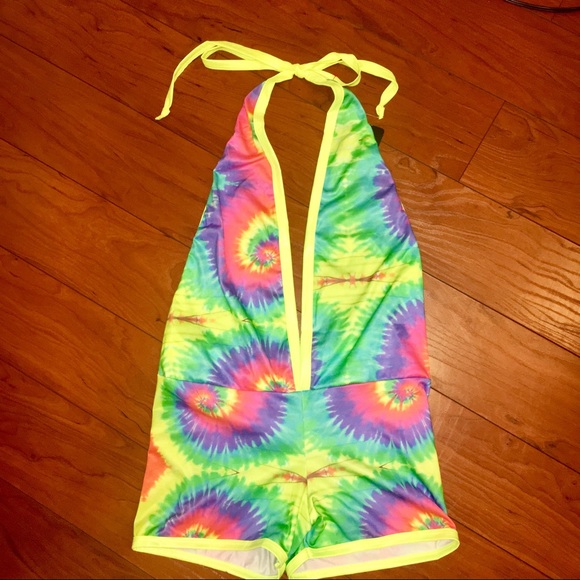 🚨SOLD🚨Tie-Dye Festival Romper 💕 - Picture 5 of 8