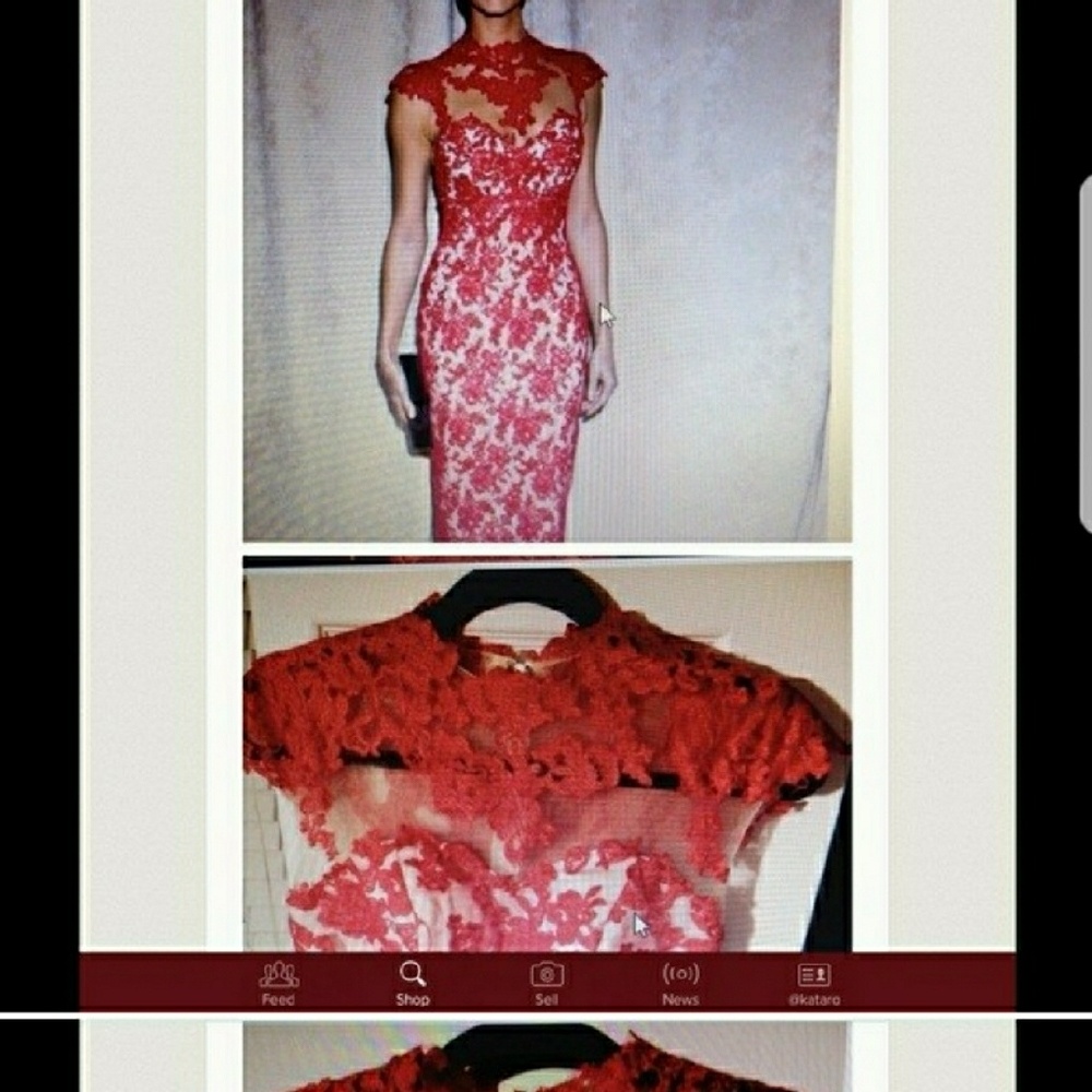 (Reposh) Absolutely Beautiful Red Lace Dress.