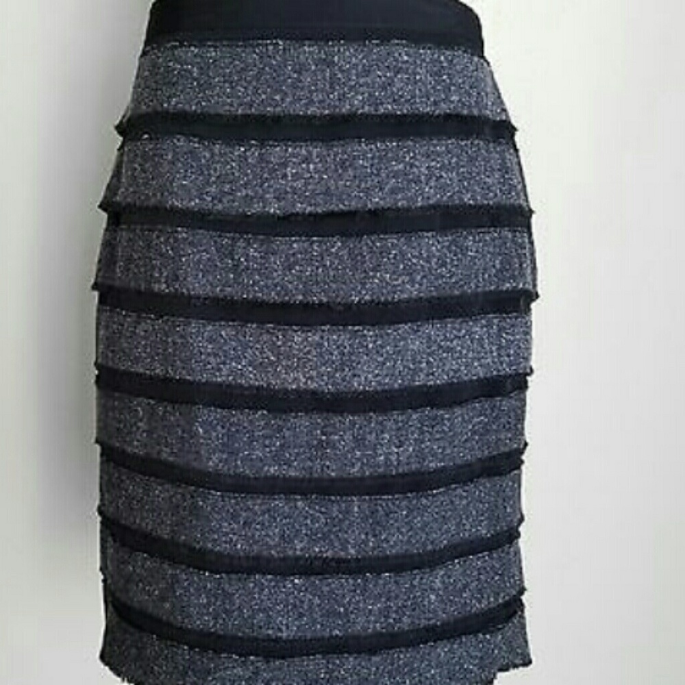 black fringed deniem skirt