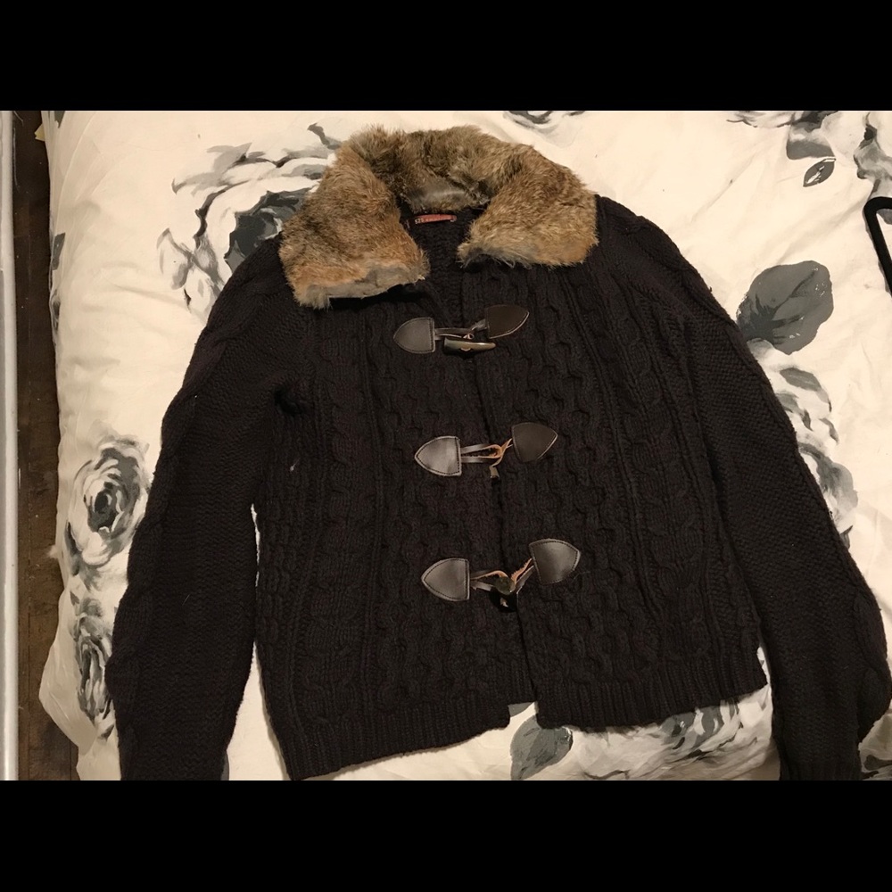 525america Knit Rabbit Fur (removable) Sweater