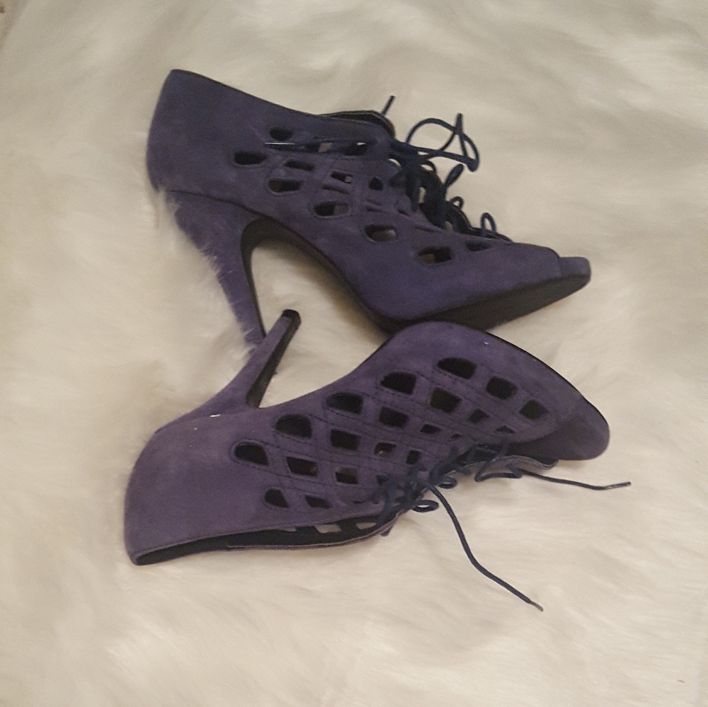 💃🏾 - zara blue lace-up lacer cut heels👠