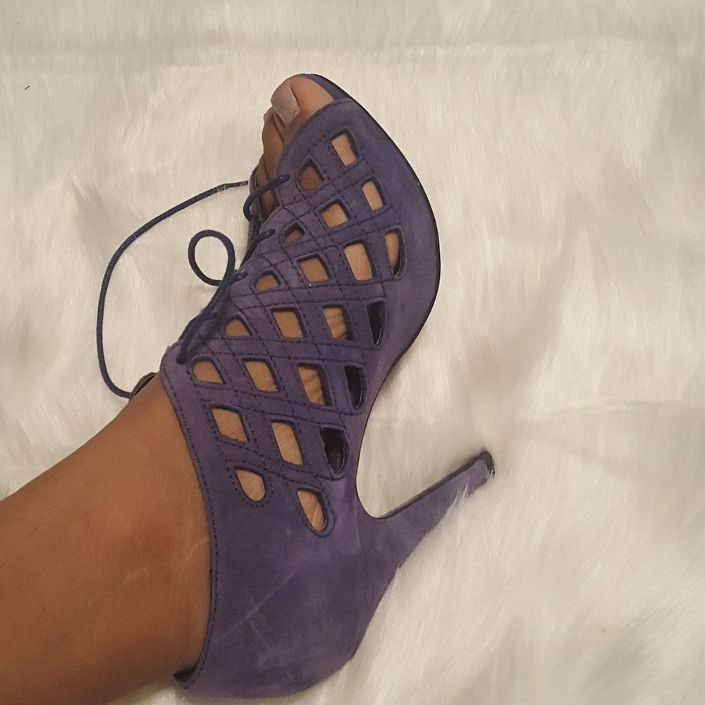 💃🏾 - zara blue lace-up lacer cut heels👠 - Picture 5 of 8