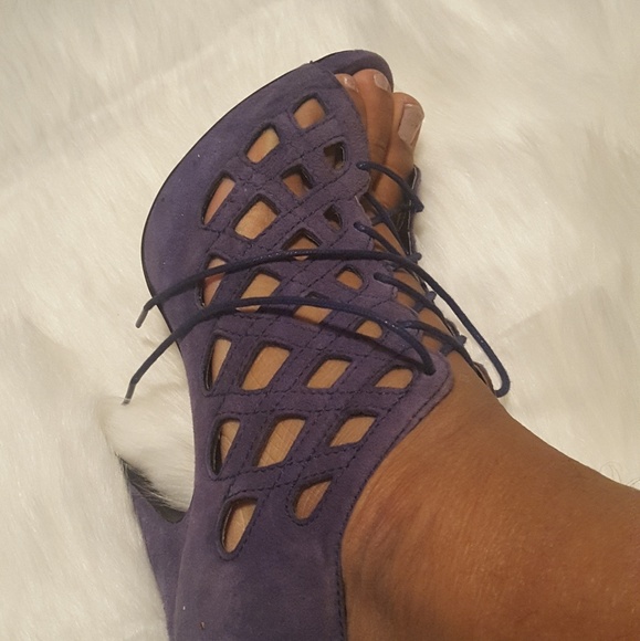 💃🏾 - zara blue lace-up lacer cut heels👠 - Picture 6 of 8