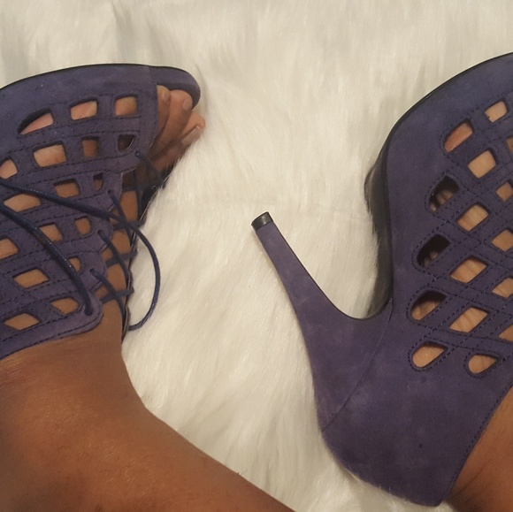 💃🏾 - zara blue lace-up lacer cut heels👠 - Picture 7 of 8