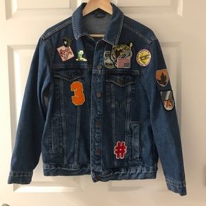 Topshop Patchwork Denim Jacket