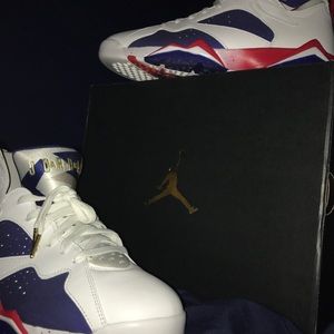 Pair of Olympic Jordan 7’s. Slighty worn
